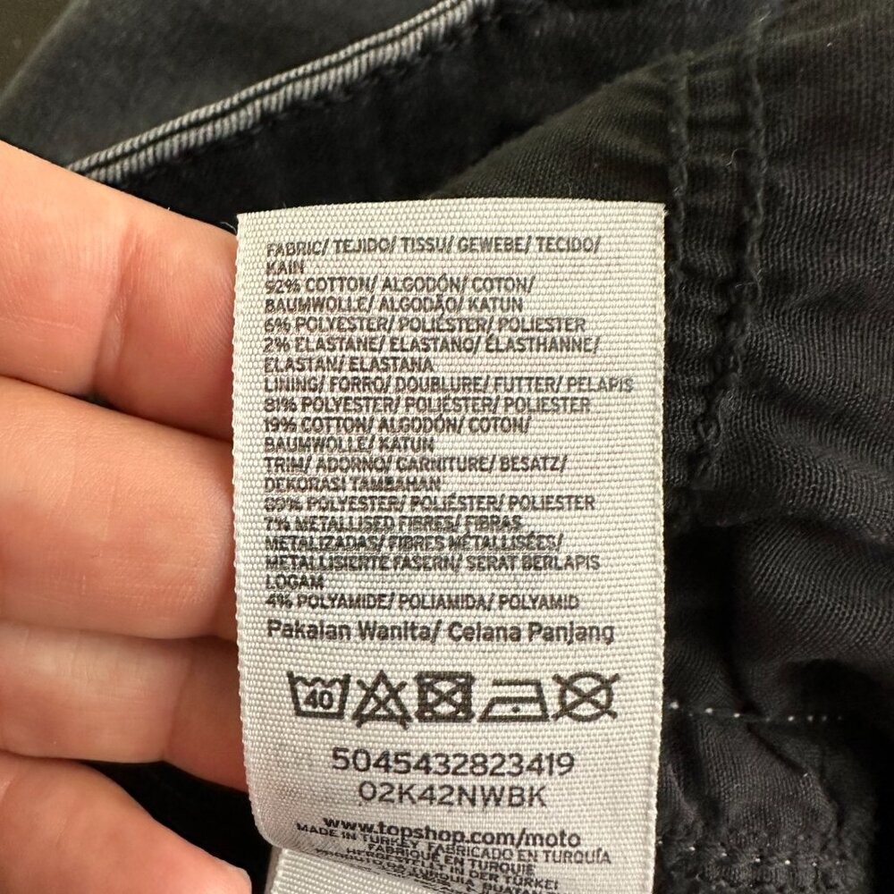 2/$30 Topshop Moto Jamie Side Stiripe Jeans High Rise Skinny Wash Black 30 #9388 - Picture 12 of 14